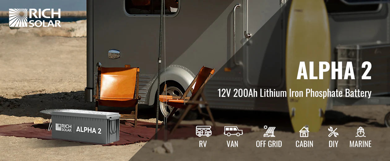 ALPHA 2 | 12V 200Ah LiFePO4 Battery | Powerful 12V Lithium Battery for RVs, Trailers, Vans, Boats, Off-Grid | 5,000 Lifetime Cycles | Bluetooth and Internal Heat Technology