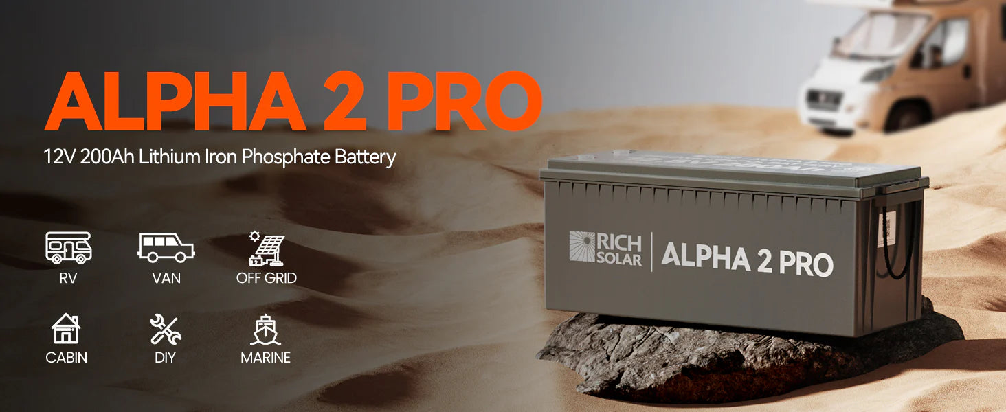 ALPHA 2 PRO | 12V 200Ah LiFePO4 Battery | Premium 12V Lithium Battery for RVs, Cabins, Tiny Homes | 7,000 Lifetime Cycles | 10 Year Warranty | UL1973 Certified