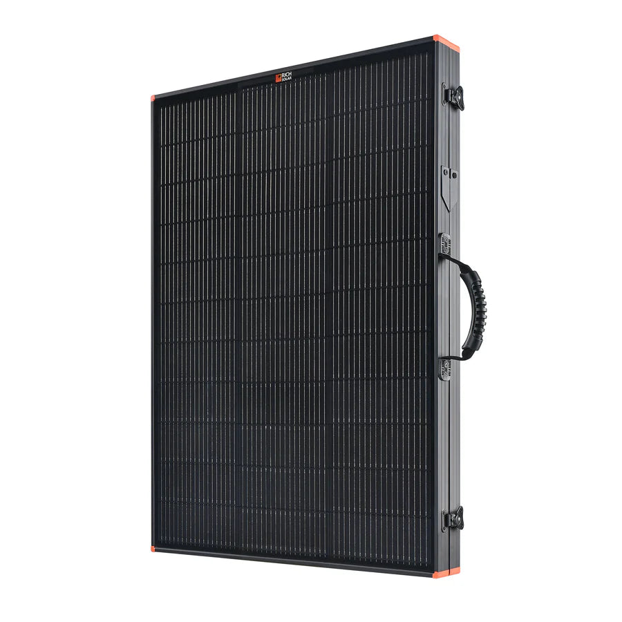 MEGA 200 Portable Briefcase Charging Kit | 200 Watt Portable Solar Panel | Premium 12V Portable Solar Panel for Generators, Vans, Campers | High Efficiency