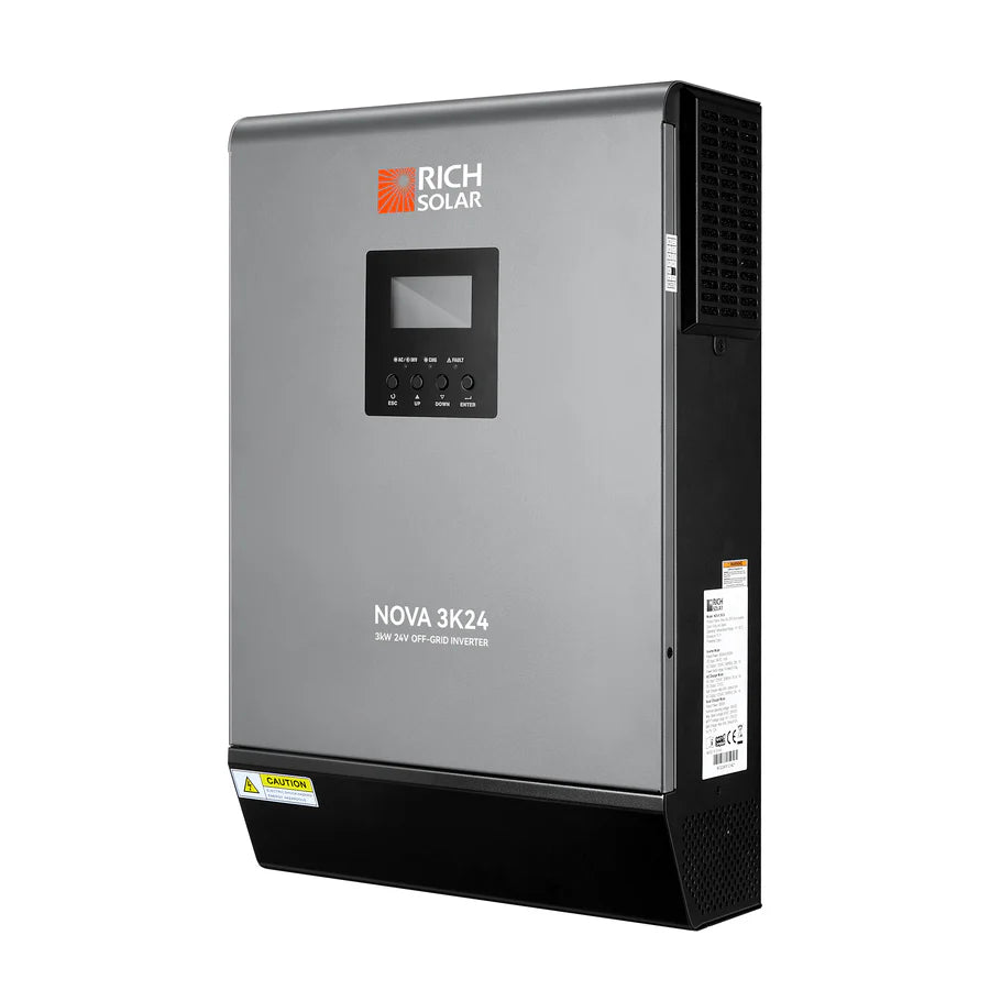 NOVA MAX 3K | 3000 Watt (3kW) 24 Volt Off-Grid Hybrid Solar Inverter | Powerful 3000W 24V Hybrid Inverter for RVs, Trailers, Campers, Vans, Trucks, Overlanders, Boats | #1 Ranked 24V Hybrid Inverter